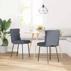 CLIHOME Chaise de salle à manger moderne, classique et élégante avec dossier, coussin doux en velours et pieds en métal (Lot de 2)