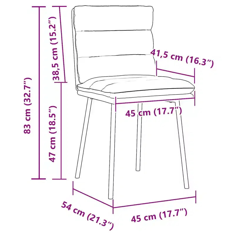 CLIHOME Chaise de salle à manger moderne, classique et élégante avec dossier, coussin doux en velours et pieds en métal (Lot de 2)