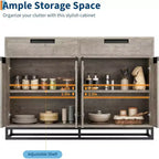 COZONY 55 Buffet enfilade, Grand meuble de rangement de cuisine avec 2 tiroirs et 4 portes, Table de bar à café pour salle à manger
