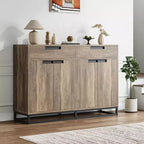 COZONY 55 Buffet enfilade, Grand meuble de rangement de cuisine avec 2 tiroirs et 4 portes, Table de bar à café pour salle à manger