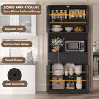 Meuble de rangement 70" cannelé avec comptoir, portes et tiroir pour cuisine et salle à manger