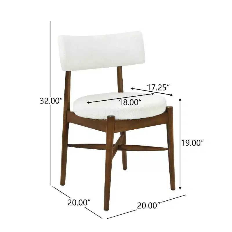 Okak Lot de 2 Chaises de Salle à Manger en Boucle Style Mid-Century, Sans Accoudoirs, Chaises d'Appoint en Bois pour Salle à Manger, Cuisine