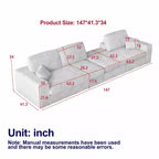 Canapé modulaire en velours côtelé en forme de L de 114,5 po avec fauteuil inclinable, canapé de sol convertible 2-en-1 avec coussins en mousse et oreillers de soutien cervical pour le salon