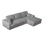 Canapé modulaire en velours côtelé en forme de L de 114,5 po avec fauteuil inclinable, canapé de sol convertible 2-en-1 avec coussins en mousse et oreillers de soutien cervical pour le salon