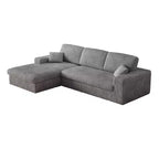 Canapé modulaire en velours côtelé en forme de L de 114,5 po avec fauteuil inclinable, canapé de sol convertible 2-en-1 avec coussins en mousse et oreillers de soutien cervical pour le salon