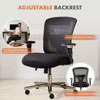Chaise de bureau moderne Okak en maille réglable avec accoudoirs et soutien lombaire, chaise de bureau ergonomique pivotante pour le bureau et l'étude