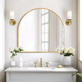 MAYEERTY Hanging Mirror Aluminum Alloy Thin Edge Right Angle Arch Gold