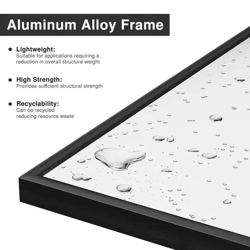 Miroir Suspendu MAYEERTY en Alliage d'Aluminium Bord Fin Rectangle à Angle Droit