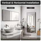 Miroir Suspendu MAYEERTY en Alliage d'Aluminium Bord Fin Rectangle à Angle Droit