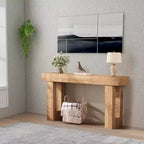 Acekool 63 Table console moderne de style ferme, table de canapé rectangulaire étroite avec finition grain de bois, table d'entrée pour salon ou appartement