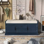GDFStudio Frances Storage Shoe Bench with Drawers and Cabinets