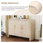 Buffet/Meuble de Rangement Bestier, Buffet Moderne Minimaliste Incurvé avec Poignées Dorées pour Salon et Salle à Manger