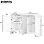 Buffet/Meuble de Rangement Bestier, Buffet Moderne Minimaliste Incurvé avec Poignées Dorées pour Salon et Salle à Manger