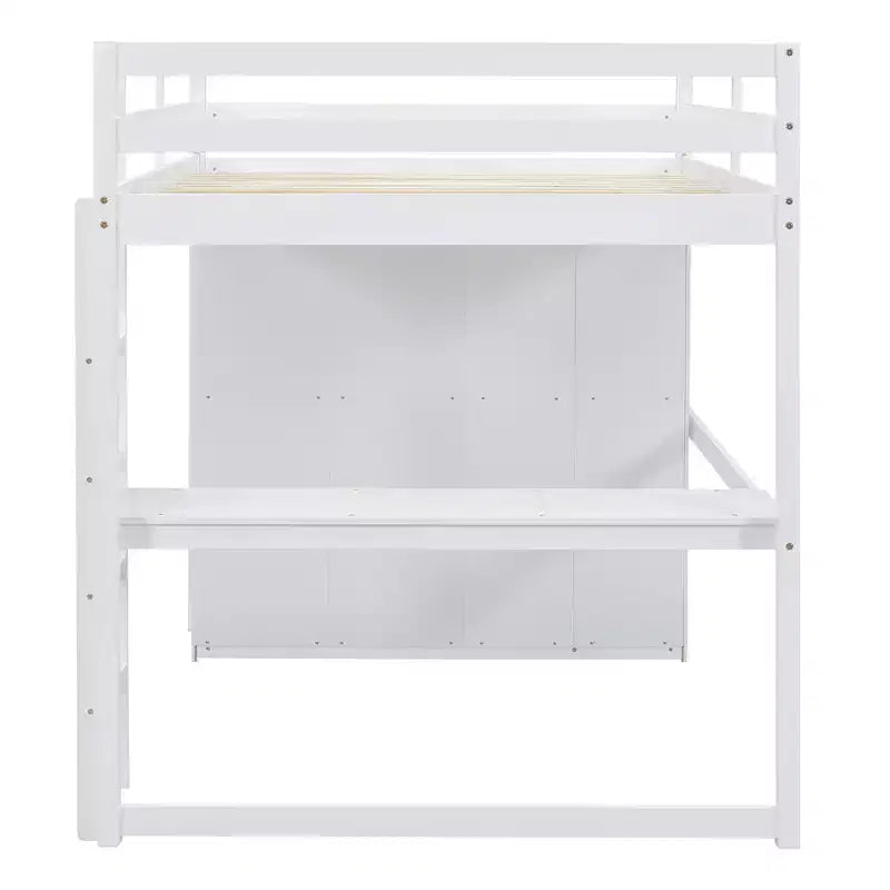 Lit mezzanine pleine grandeur avec armoire et bureau, cadre de lit mezzanine en bois avec étagères de rangement et tiroirs pour enfants, adolescents et adultes