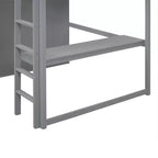 Lit mezzanine pleine grandeur avec armoire et bureau, cadre de lit mezzanine en bois avec étagères de rangement et tiroirs pour enfants, adolescents et adultes