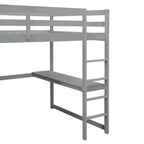 Lit mezzanine pleine grandeur avec armoire et bureau, cadre de lit mezzanine en bois avec étagères de rangement et tiroirs pour enfants, adolescents et adultes
