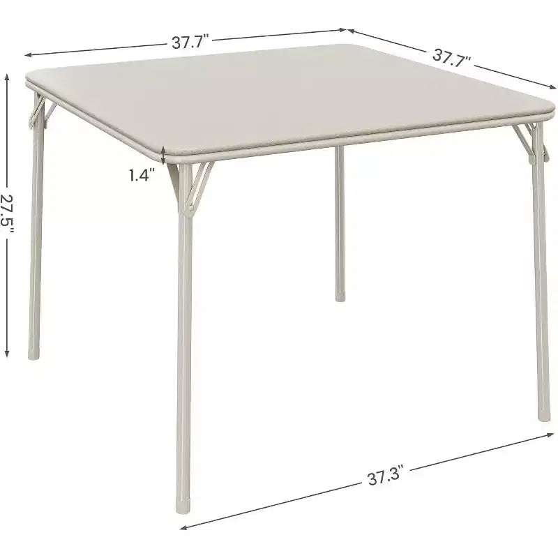 Table de cartes pliante Acekool 33,6 pouces avec coussin doux en PU, table métallique carrée portable pour salon, bureau, chambre à coucher - Design pliable et compact