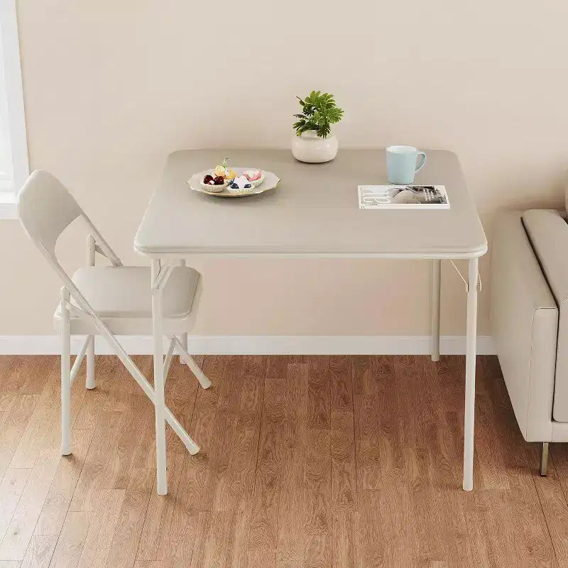 Table de cartes pliante Acekool 33,6 pouces avec coussin doux en PU, table métallique carrée portable pour salon, bureau, chambre à coucher - Design pliable et compact