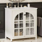 Meuble-lavabo de salle de bain Bestier 31 pouces style ferme avec évier en céramique et armoire de salle de bain rustique vintage