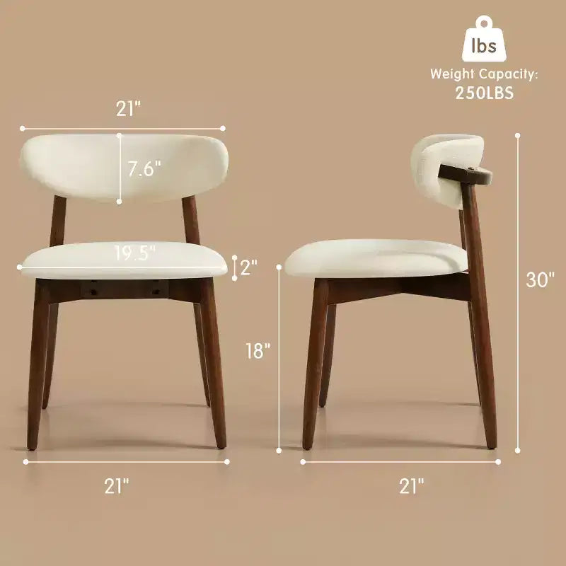 Subrtex Chaise de salle à manger en bois massif tapissée Chaise de cuisine moderne en tissu