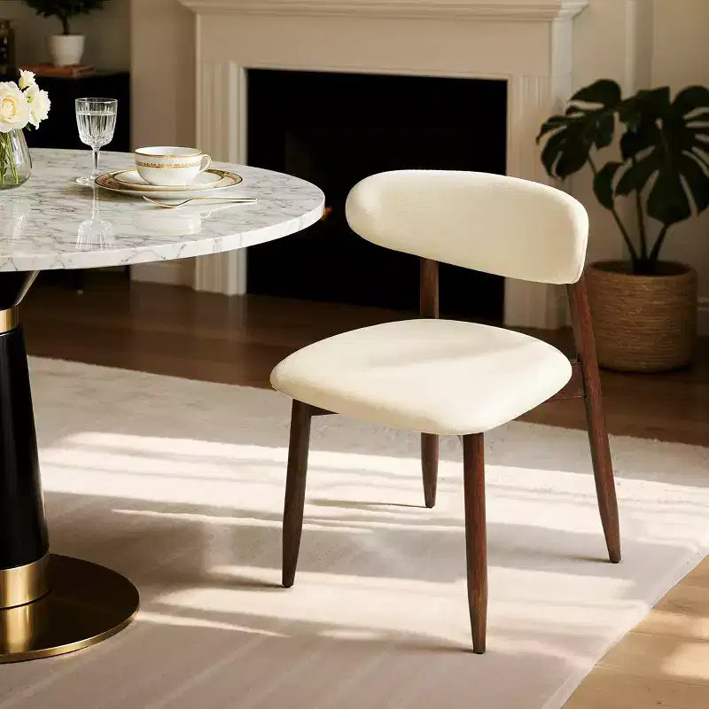 Subrtex Chaise de salle à manger en bois massif tapissée Chaise de cuisine moderne en tissu