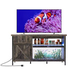 Meuble de support pour aquarium de 284 litres, support pour aquarium avec prises de courant et éclairage LED - Meuble de support pour terrarium robuste avec armoire de rangement, tiroir et étagère