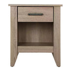 Table de chevet rectangulaire HomeStock, 61 cm H x 53 cm L, finition marron, avec un tiroir, en bois, pour salon et chambre