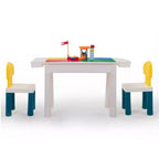 Table et chaises d'activités tout-en-un pour enfants, table de construction avec 100 blocs de construction à assembler soi-même, table à manger, bureau d'étude pour tout-petits