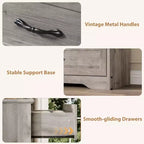 Commode à 6 tiroirs pour chambre à coucher, commode de rangement avec large poignée en métal, organisateur de rangement