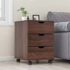 MAYEERTY 1622 Inch Blanc 3 Tiroirs Vertical Meuble Classeur en Bois - Avec Roulettes, Entièrement Assemblé pour Bureau à Domicile