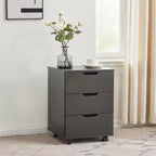 MAYEERTY 1622 Inch Blanc 3 Tiroirs Vertical Meuble Classeur en Bois - Avec Roulettes, Entièrement Assemblé pour Bureau à Domicile