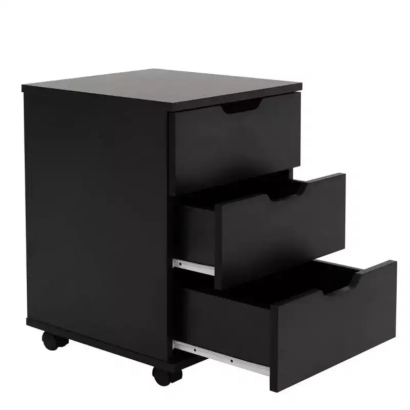 MAYEERTY 1622 Inch Blanc 3 Tiroirs Vertical Meuble Classeur en Bois - Avec Roulettes, Entièrement Assemblé pour Bureau à Domicile
