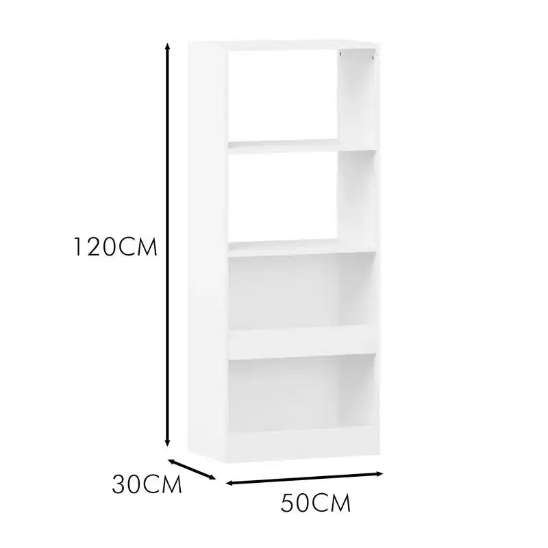 Étagère à livres pour enfants Okak Minimalism, étagères de rangement à 4 niveaux, boîte de rangement de jouets pour chambre d'enfant, salon, salle de jeux, blanc