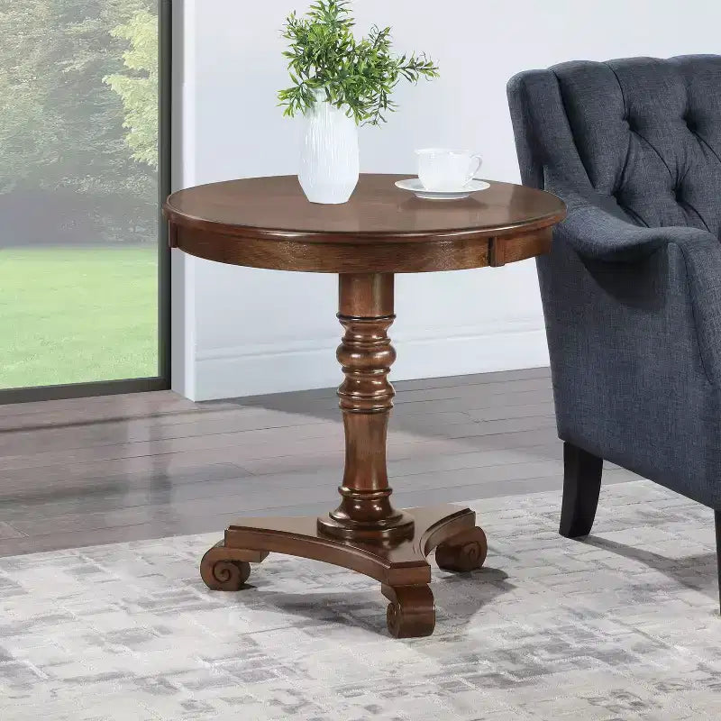 HomeStock 25.5 in.H Brown Color Rectangle MDF (Medium-Density Fiberboard) Table Top End Table 1 -piece