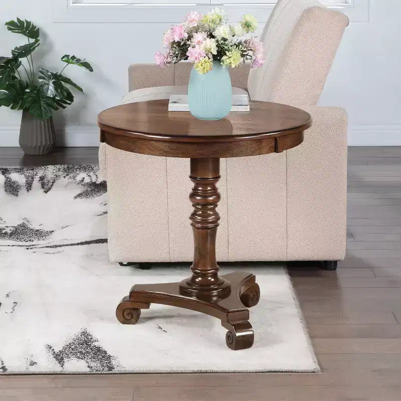 HomeStock Table d'appoint avec plateau rectangulaire en MDF (panneau de fibres à densité moyenne) marron de 64,7 cm de hauteur - 1 pièce