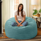 Jaxx Saxx de 4 pieds - Grand pouf rond pour adultes - Velours luxuriant