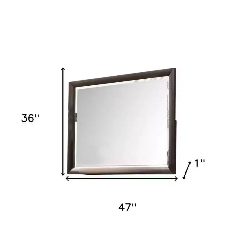 Miroir de commode HomeRoots 36" avec cadre en bois merlot