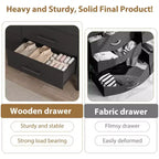 Commode 6 tiroirs pour chambre à coucher, commode en bois de 132 cm de large avec pieds en métal, organisateur de rangement pour vêtements, meuble TV pour couloir
