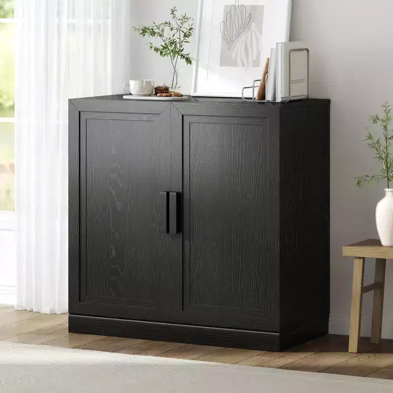 MAYEERTY Armoire de rangement autonome en bois, meuble de rangement décoratif pour la maison, le bureau, les petits espaces, noir, 31*31*16 po