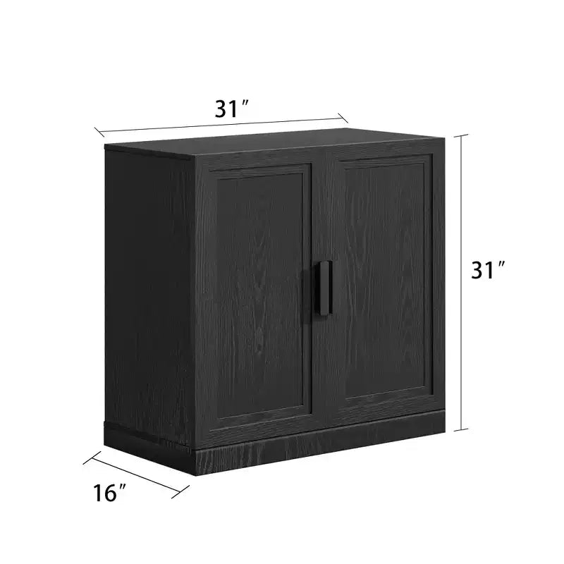 MAYEERTY Armoire de rangement autonome en bois, meuble de rangement décoratif pour la maison, le bureau, les petits espaces, noir, 31*31*16 po