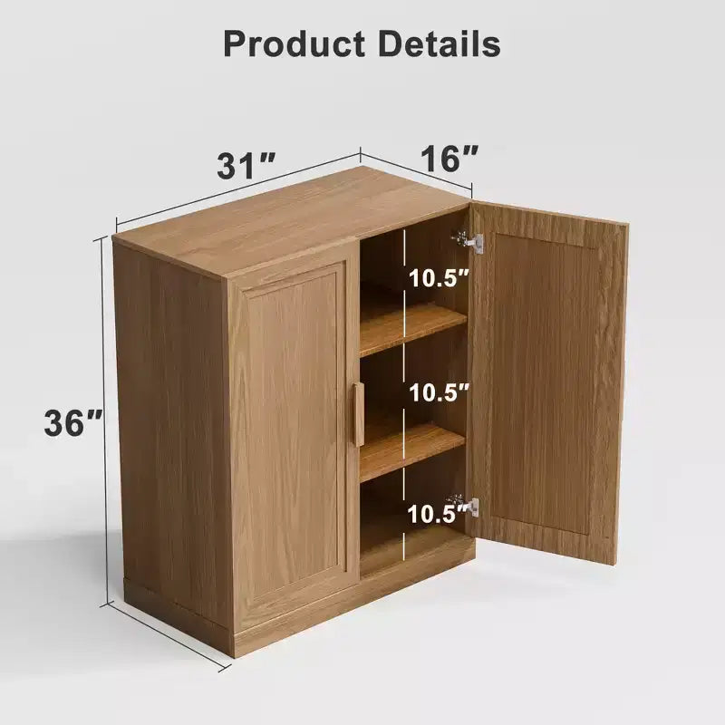 MAYEERTY Meuble de rangement autoportant en bois, pour la maison, le bureau, les petits espaces, marron, 36*31*16in