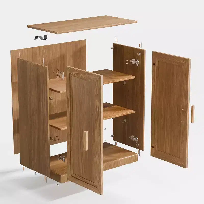 MAYEERTY Meuble de rangement autoportant en bois, pour la maison, le bureau, les petits espaces, marron, 36*31*16in