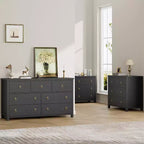 Commode à 7 tiroirs, commode de rangement en bois moderne, meuble TV, organisateur de tiroirs en bois avec poignées pour chambre, salon, couloir, blanc