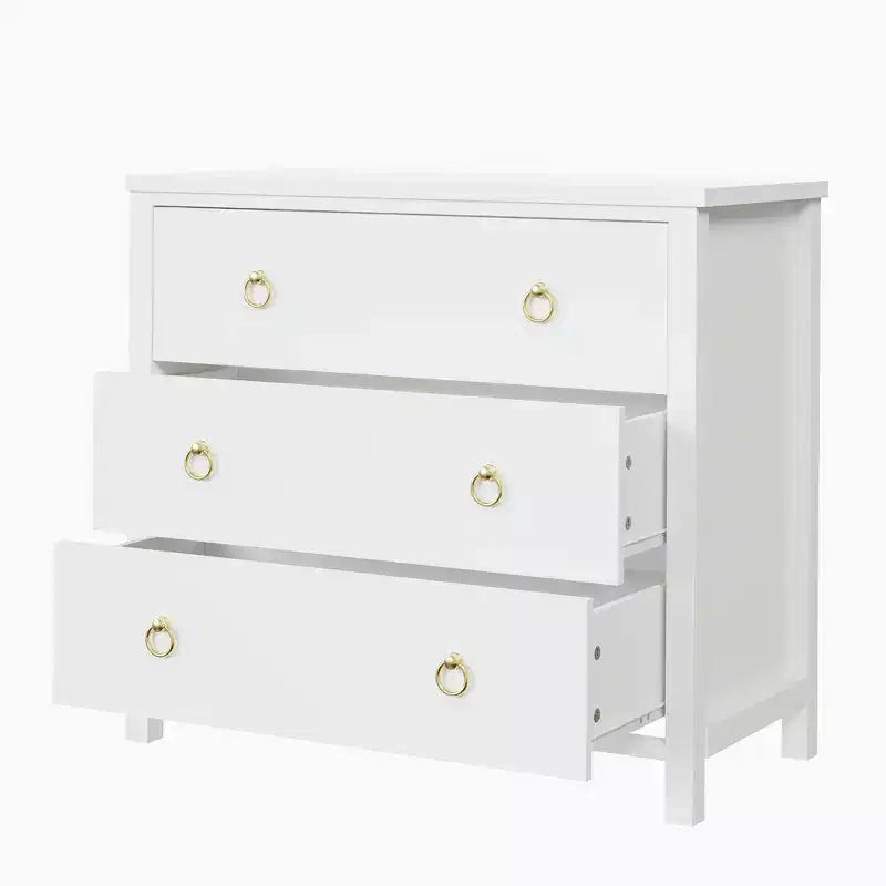 Commode à 7 tiroirs, commode de rangement en bois moderne, meuble TV, organisateur de tiroirs en bois avec poignées pour chambre, salon, couloir, blanc