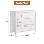 Commode à 7 tiroirs, commode de rangement en bois moderne, meuble TV, organisateur de tiroirs en bois avec poignées pour chambre, salon, couloir, blanc
