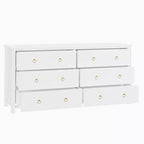 Commode à 7 tiroirs, commode de rangement en bois moderne, meuble TV, organisateur de tiroirs en bois avec poignées pour chambre, salon, couloir, blanc