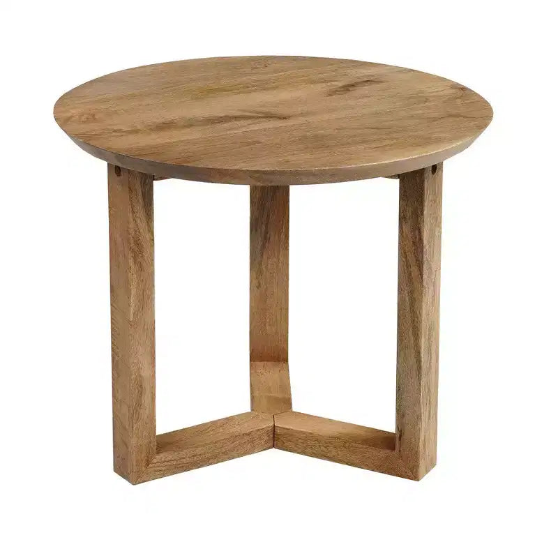 Table d'appoint ronde artisanale Royal Hampton 18.5 | Bois de manguier