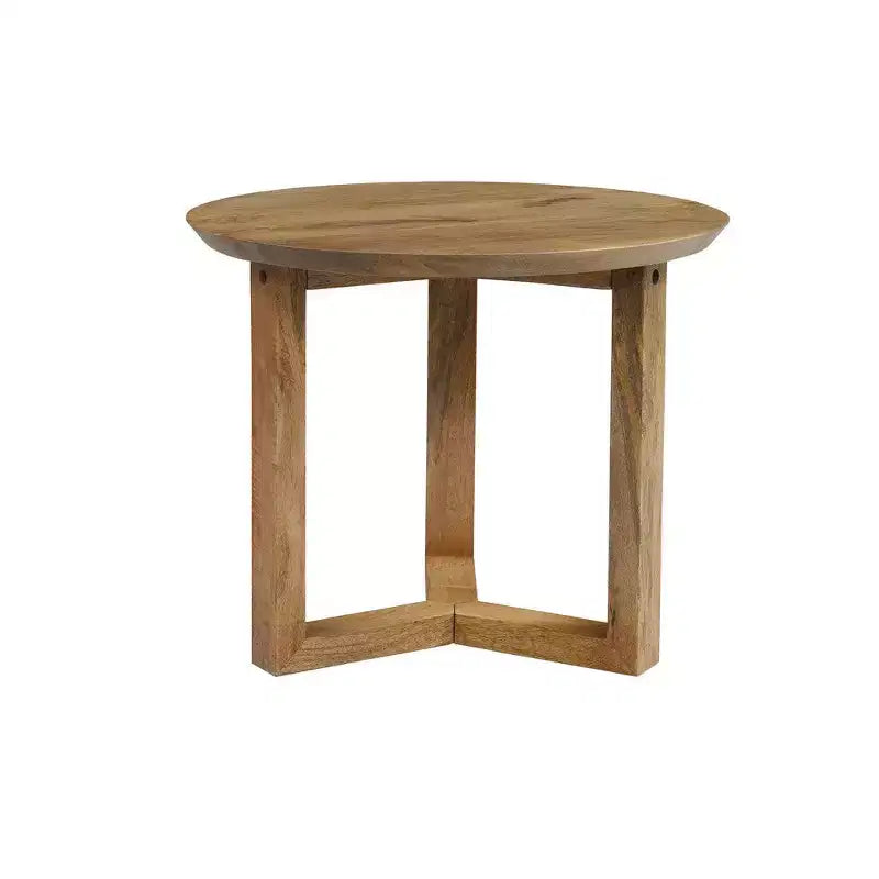 Table d'appoint ronde artisanale Royal Hampton 18.5 | Bois de manguier