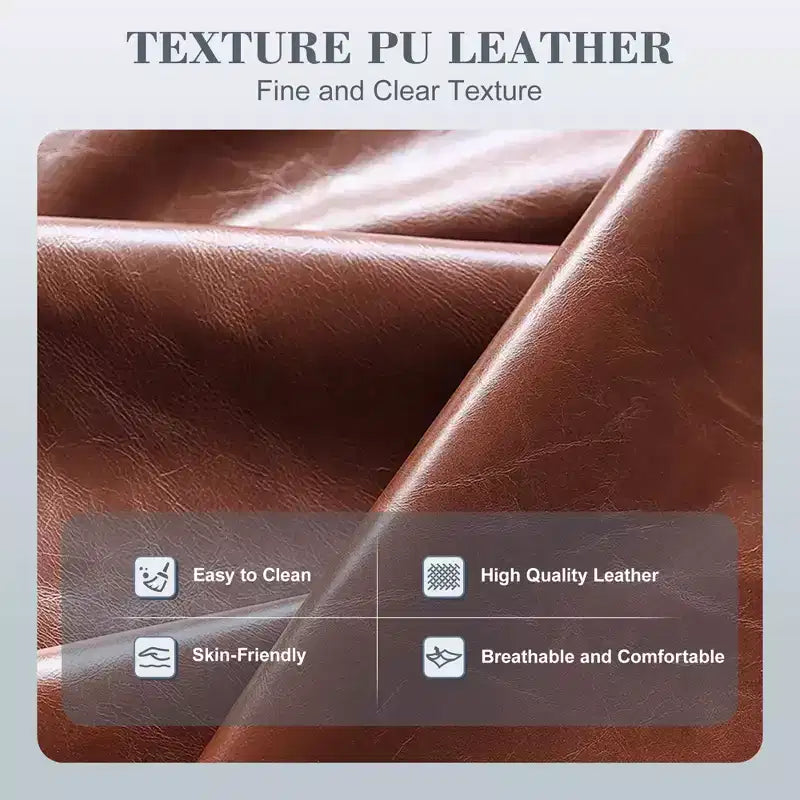 Chaise de bureau KERDOM, chaise de bureau en cuir PU pivotante avec hauteur réglable, marron