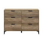 Commode Galano Lilay 6 tiroirs (Interlock) - Chêne noueux